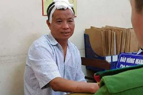 Đối tượng Nguyễn Văn Tiến tại cơ quan Công an.