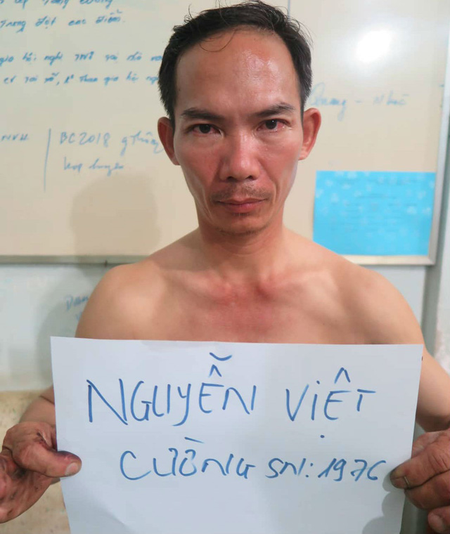 Nguyễn Việt Cường tại cơ quan công an.