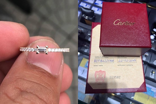 Chiếc nhẫn giá trị mà chàng trai mua tặng cô gái.