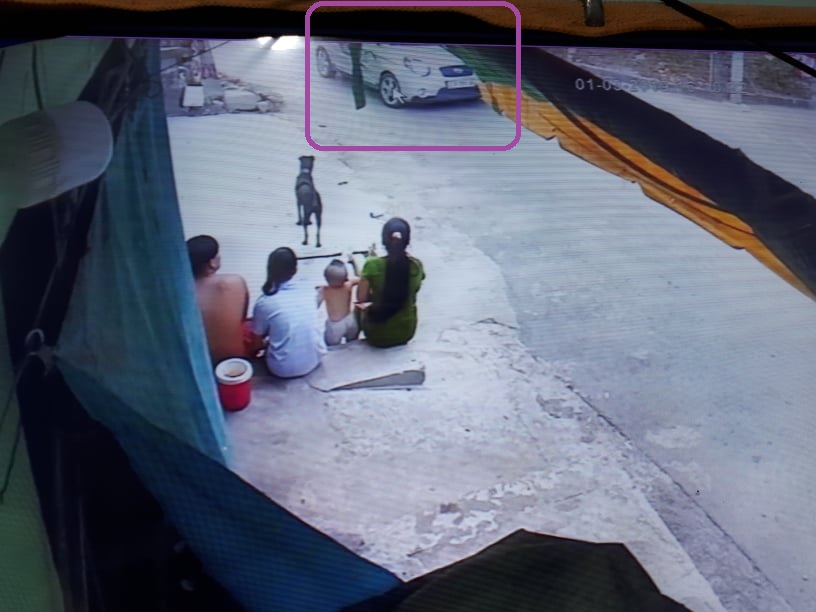 Chiếc ô tô xuất hiện tại hiện trường qua trích xuất camera.