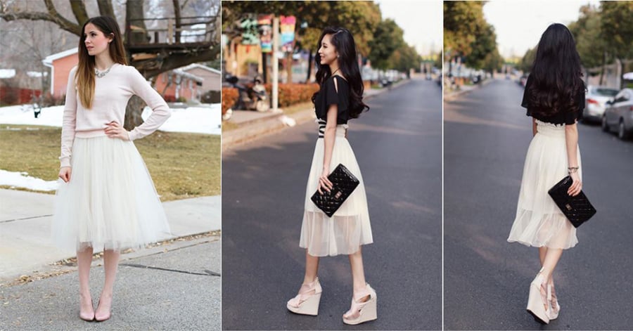 Chân váy trắng mặc với áo màu gì? 15 cách phối đồ đẹp nhất