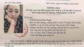 Truy tìm cô gái sinh năm 1993 trốn cách ly y tế
