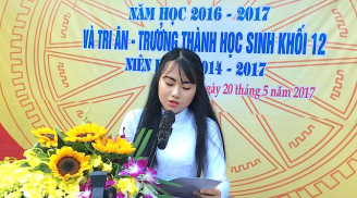 Cả trường bật khóc với bài phát biểu tri ân của nữ sinh trường Phan Bội Châu