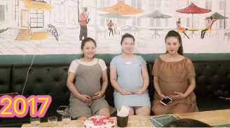 Bức ảnh ngày ấy - bây giờ của 4 cô gái hotgirl cùng bầu bí một lúc khiến dân mạng phát cuồng
