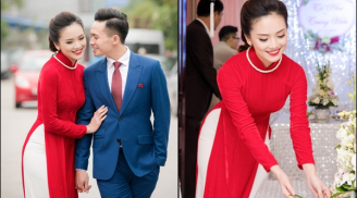 Mỹ nhân đẹp nhất Hoa hậu Việt Nam 2016 cười hạnh phúc bên hotboy cảnh sát nổi tiếng trong ngày ăn hỏi