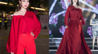 Hoa hậu Đỗ Mỹ Linh diện trang phục đỏ rực rỡ, 'nửa kín nửa hở' cực ấn tượng trên sân khấu