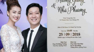 Lộ diện thiệp cưới đơn giản, tinh tế của Trường Giang - Nhã Phương