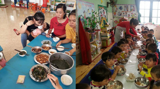 Ứa nước mắt cô giáo mầm non vừa ăn trưa vừa bế trẻ, không phải bảo mẫu nào cũng ngược đãi học sinh