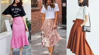 Gợi ý cách phối áo phông với chân váy vintage cho các nàng xinh ngây ngất trong những ngày cuối thu