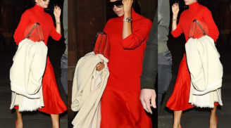 Victoria Beckham diện đầm đỏ nổi bần bật trên phố sau ồn ào hôn nhân tan vỡ