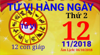 Tử vi thứ 2 ngày 12/11/2018 của 12 con giáp: tuổi Thân có cơ may phát tài, tuổi Mão mọi việc hanh thông