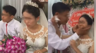 Lễ cưới đang diễn ra vui vẻ thì cô dâu lại đùng đùng làm điều này khiến chú rể sượng sùng