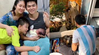Chồng trẻ Lê Phương đội nắng dành tặng điều này cho con gái nhỏ