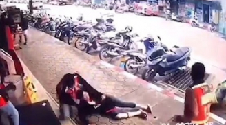 Người phụ nữ bất ngờ bị dây điện rơi trúng người nhưng diễn biến sau đó mới khiến mọi người 'đứng tim'