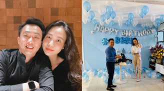Khoe ảnh được chồng mừng sinh nhật sớm, Đàm Thu Trang lần đầu để lộ vóc dáng sau tin đồn mang thai