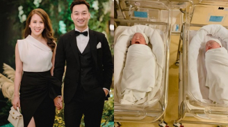 Vợ chồng MC Thành Trung hạnh phúc chào đón cặp song sinh bụ bẫm, đáng yêu