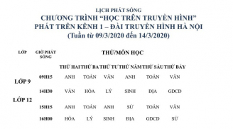 Học sinh lớp 9 và lớp 12 học bài mới trên truyền hình từ hôm nay 9/3