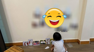 Để hai con tự chơi với nhau vài phút, mẹ 'méo mặt' khi nhìn thấy kiệt tác nghệ thuật trên tường
