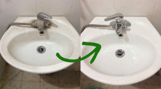 Bồn rửa mặt ố vàng sạch bong như mới nhờ thứ gia vị nhà ai cũng có, chị em đã biết chưa