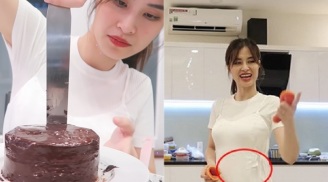 Khoe clip khéo léo làm bánh, Đông Nhi để lộ vòng hai to thấy rõ giữa nghi vấn mang bầu