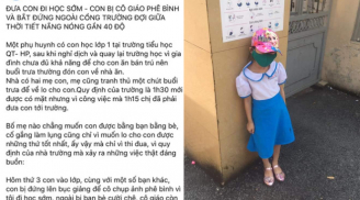 Học sinh lớp 1 bị cô giáo phạt đứng ngoài cổng trường giữa trời nắng nóng vì... đi học sớm 15 phút
