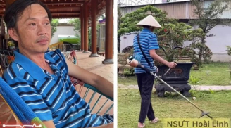 Dù bị “tai nạn” phải nằm viện, Hoài Linh vẫn tự tay đi cắt cỏ, dọn dẹp nhà thờ Tổ