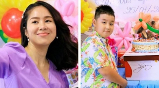 Giữa ồn ào người cũ có con riêng, Lê Phương 'cao tay' cùng ông xã tổ chức sinh nhật cho bé Cà Pháo