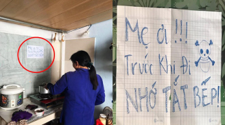 Con gái về nhà mẹ đẻ ở cữ và tờ giấy đặc biệt dán góc bếp khiến ai nấy cũng bật cười