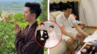Lộ ảnh Trọng Hưng mặc áo nâu sòng, lên chùa tịnh tâm sau khi bị Âu Hà My bắt quả tang ngoại tình