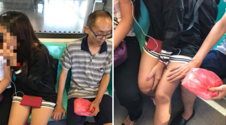 Gã đàn ông biến thái đưa 'bàn tay hư' lên đùi cô gái trẻ, thái độ của nạn nhân khiến mọi người khó hiểu