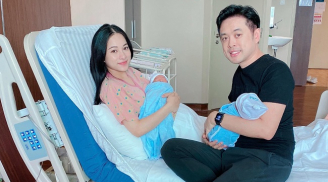 Dương Khắc Linh - Sara Lưu khoe ảnh cặp quý tử song sinh nhưng nhan sắc của mẹ bỉm sữa gây chú ý
