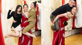 Lê Phương khiến fan tròn mắt khi một mình cõng cả chồng con và hai người khác