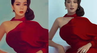 Lệ Quyên khoe tranh fan vẽ tặng như kiệt tác, cư dân mạng phát hiện 'đạo nhái' ảnh của Á hậu Thúy Vân