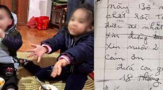 Hai chị em nhỏ bị bỏ rơi trên đê sông Hồng, kèm bức thư viết 'bố mẹ chết rồi'