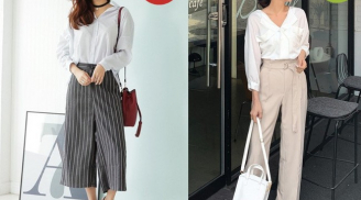 4 kiểu áo mix với quần ống rộng đảm bảo vừa đẹp vừa chất