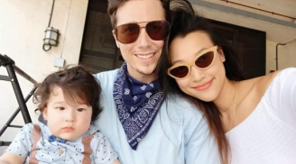 Á hậu Hoàng Oanh than thở khi phải vừa chăm con trai vừa chăm chồng ốm