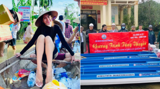 Phía Thủy Tiên lên tiếng về việc thay mặt MTQ tặng thuyền cứu trợ miền Trung nhưng chỉ ghi tên 2 vợ chồng