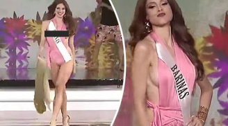 Lộ trọn vòng 1 'ngồn ngộn' trên sân khấu, chân dài đẹp như tiên tuột khỏi tay vương miện Hoa hậu!